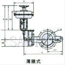 气动薄膜、活塞调节蝶阀外形尺寸图3